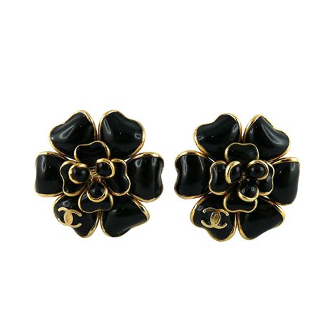 chanel clip earrings flower